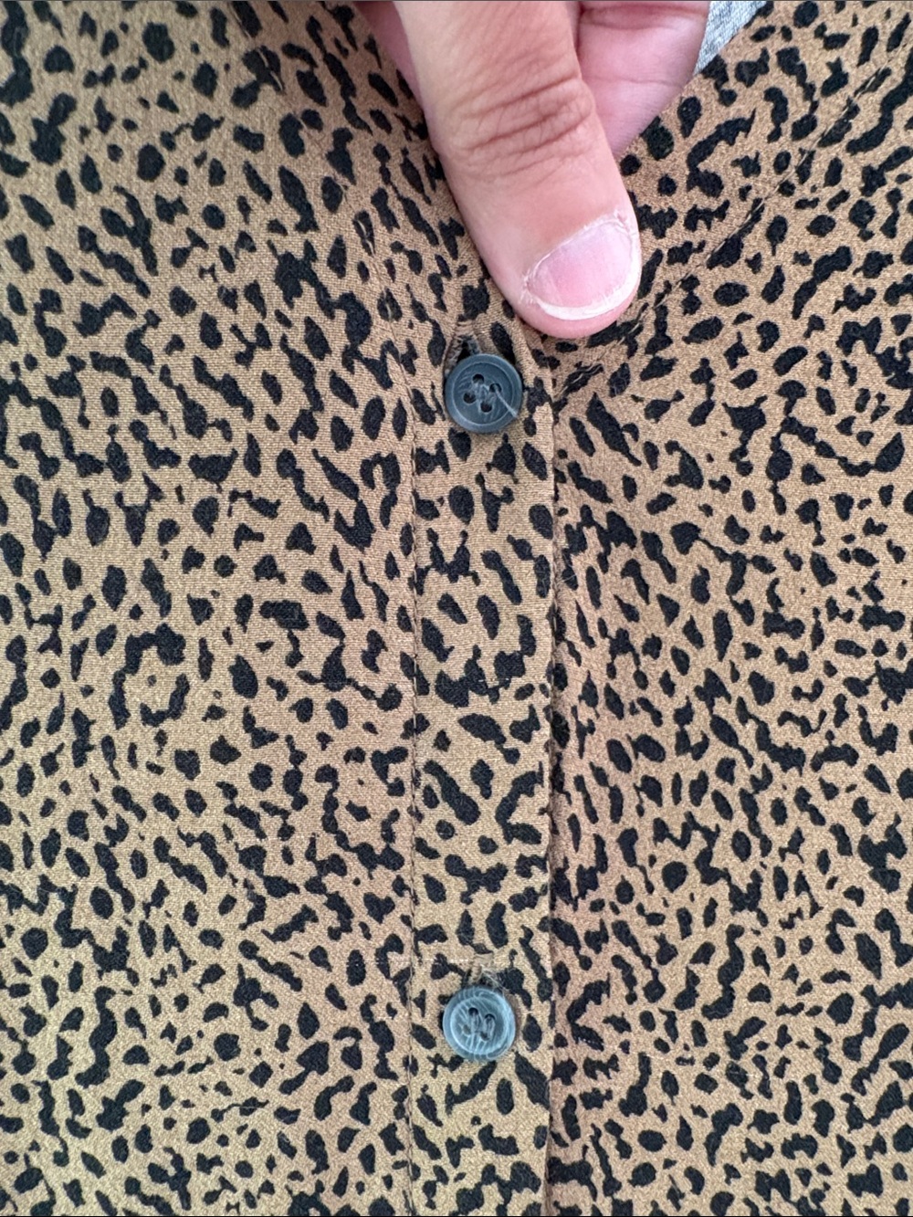 LOFT Brown Printed Midi Dress with Tie Waist - Picture 7 of 7